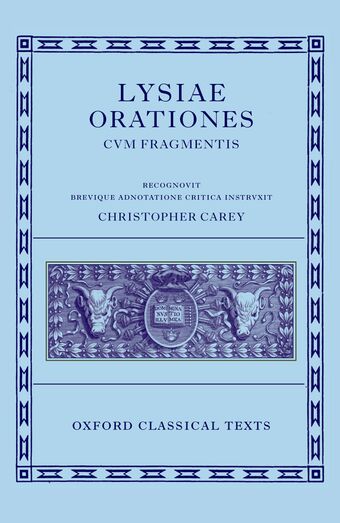 Lysiae Orationes cum Fragmentis book cover