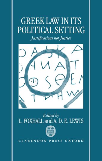 Greek Law in Its Political Setting book cover