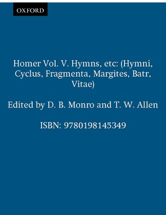 Homer Vol. V. Hymns, etc book cover
