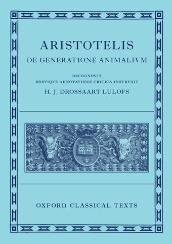 Aristotelis: De Generatione Animalivm book cover