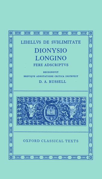 Longinus Libellus de Sublimitate book cover