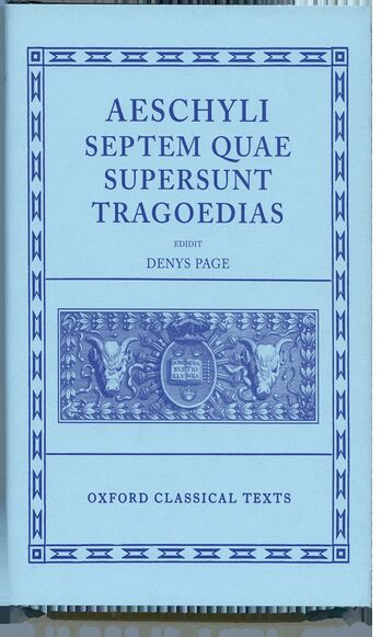 Aeschylus Tragoediae book cover