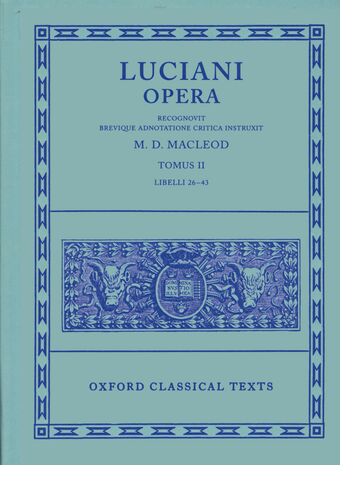 Lucian Opera Tomus II (Books XXVI-XLIII) book cover