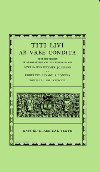 Livy Ab Urbe Condita Books XXVI-XXX book cover