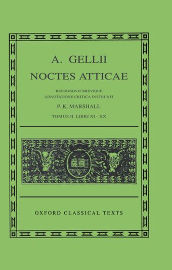 Aulus Gellius Noctes Atticae Volume II book cover