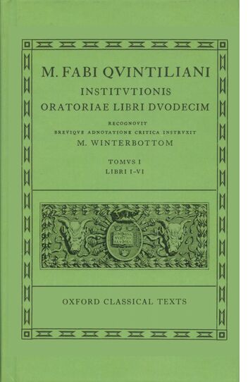 Quintilian Institutionis Oratoriae Vol. I book cover