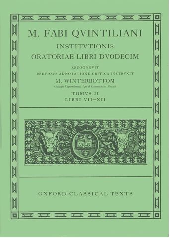 Quintilian Institutionis Oratoriae Vol. II book cover
