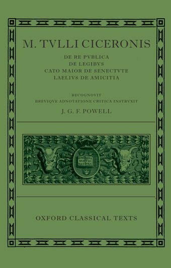 M. Tullius Ciceronis De Re Publica, De Legibus, Cato book cover