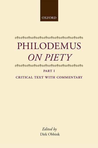 Philodemus, On Piety book cover