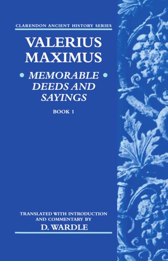 Valerius Maximus' Memorable Deeds and Sayings Book 1 book cover