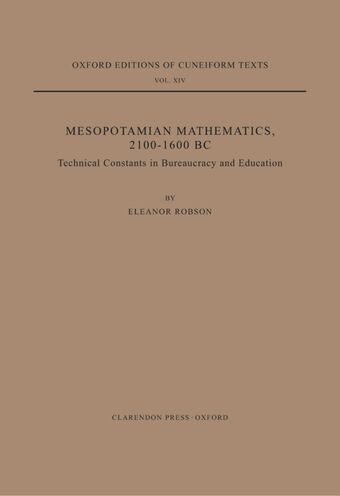 Mesopotamian Mathematics 2100-1600 BC book cover