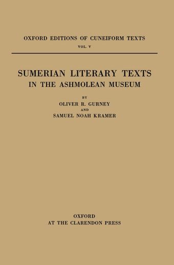Sumerian Literary Texts in the Ashmolean Museum book cover