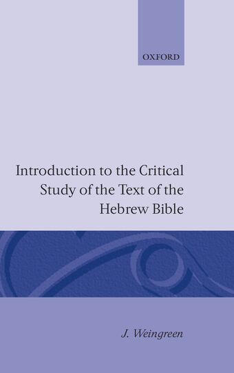 Introduction to the Critical Study of the Hebrew Bible book cover