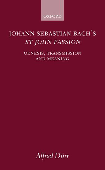 Johann Sebastian Bach's St John Passion book cover
