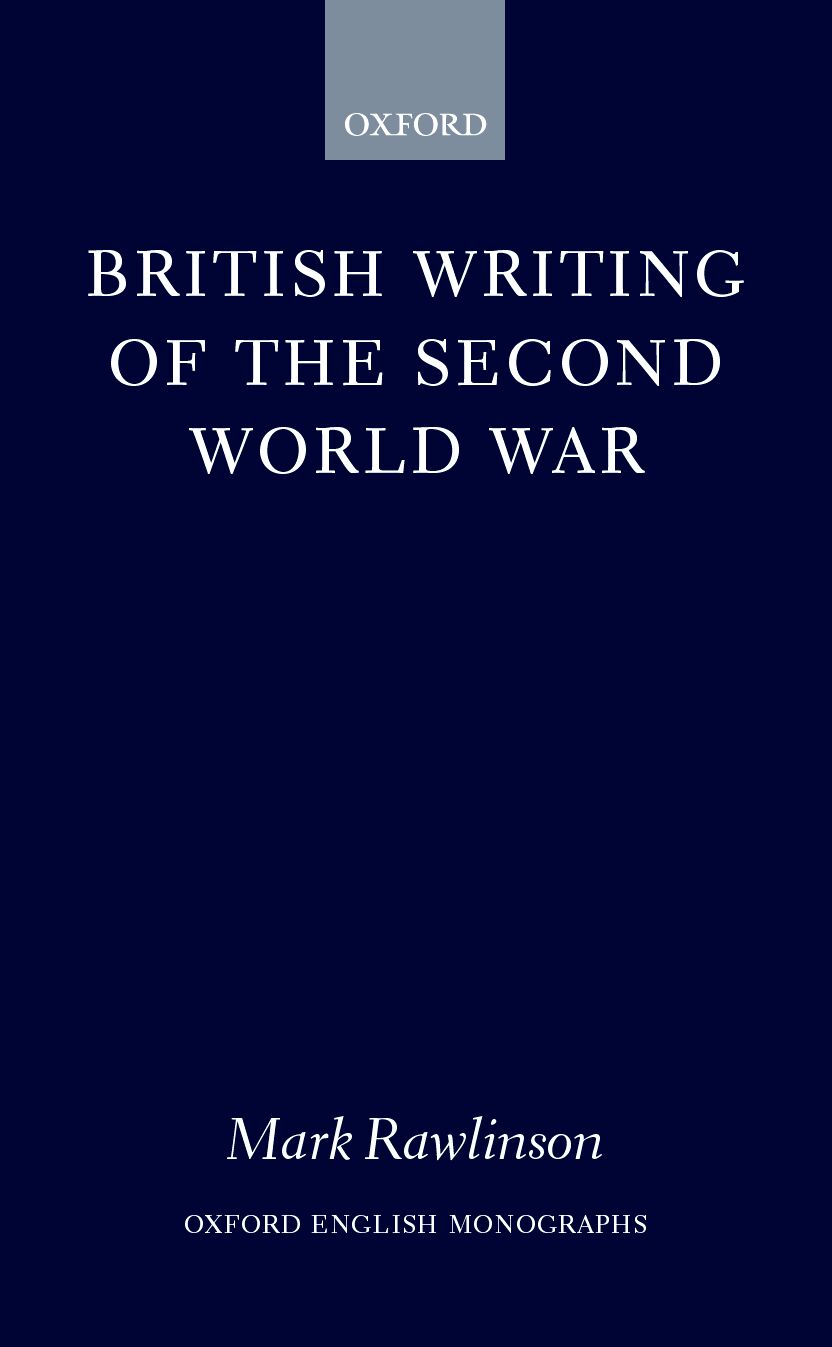 British Writing of the Second World War book cover