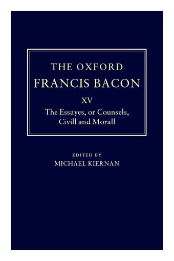 The Oxford Francis Bacon XV book cover