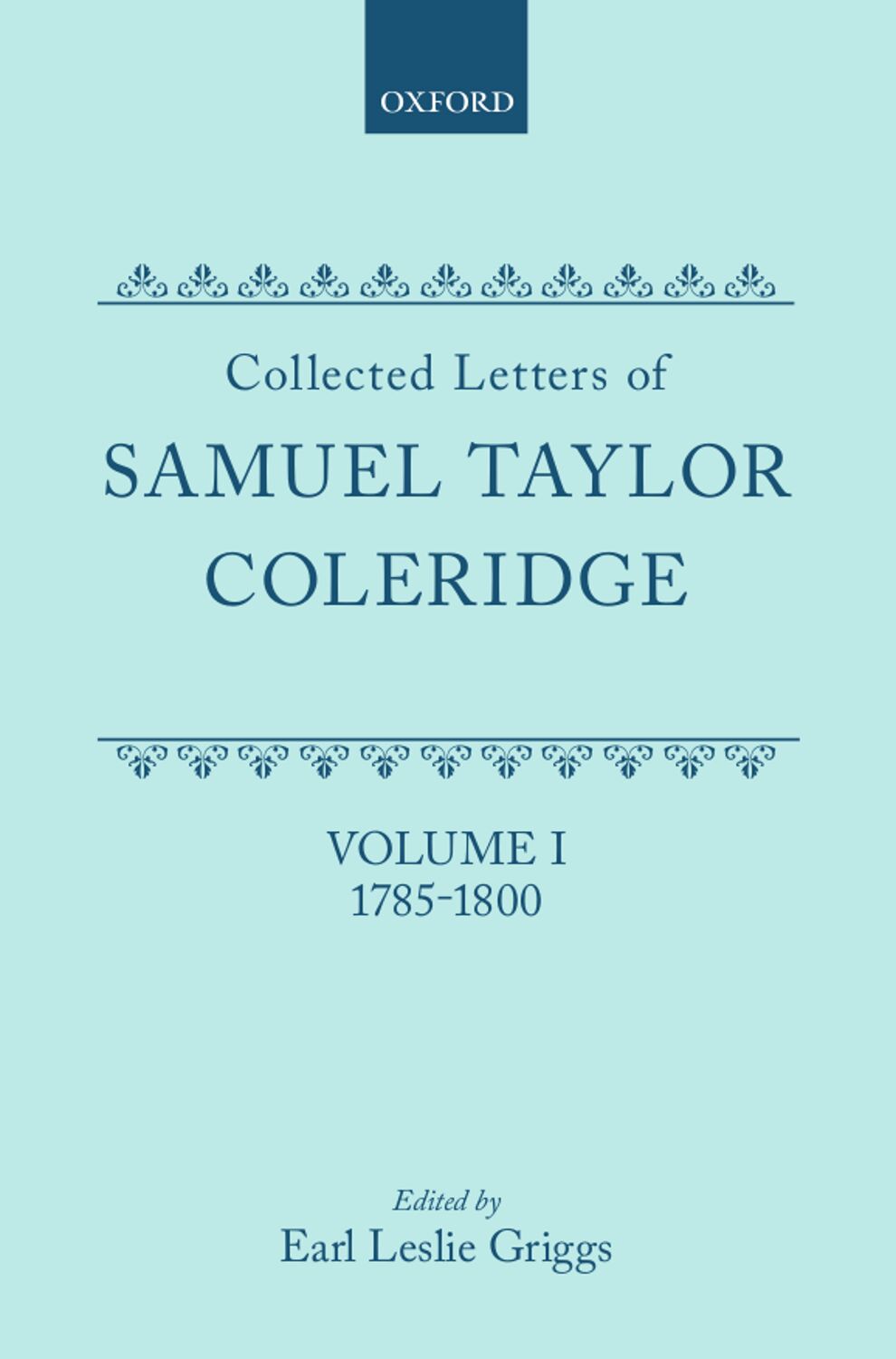 Collected Letters of Samuel Taylor Coleridge book cover