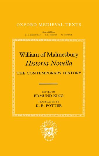 William of Malmesbury, Historia Novella book cover