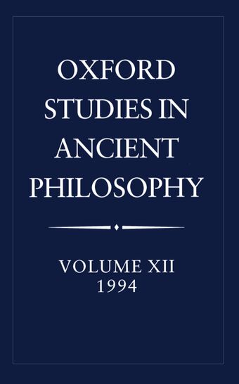 Oxford Studies in Ancient Philosophy book cover