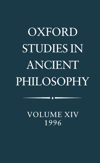 Oxford Studies in Ancient Philosophy book cover