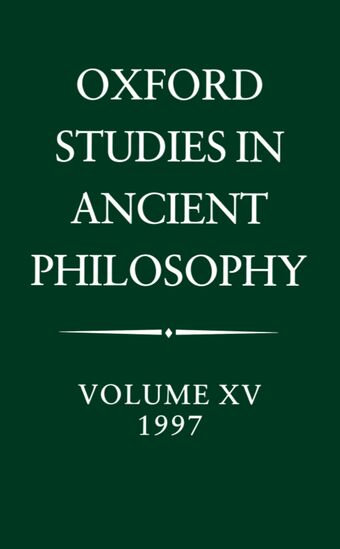 Oxford Studies in Ancient Philosophy book cover