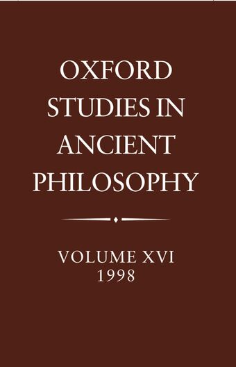 Oxford Studies in Ancient Philosophy book cover
