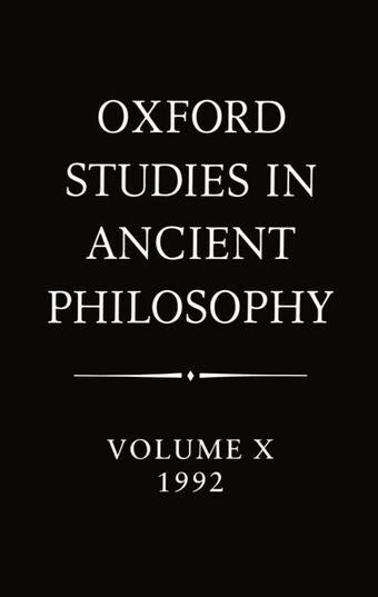 Oxford Studies in Ancient Philosophy book cover