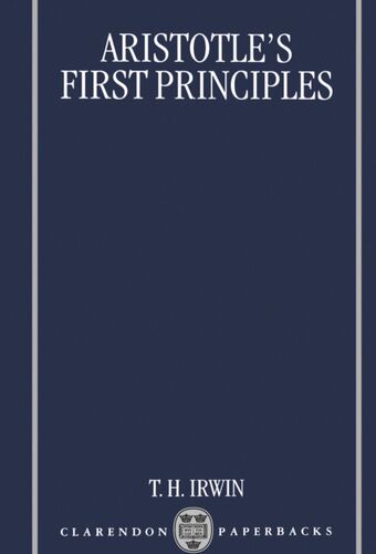 Aristotle's First Principles book cover