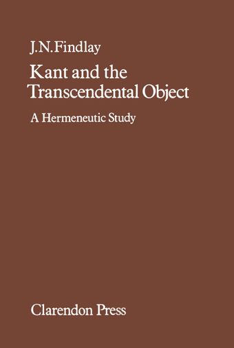 Kant and the Transcendental Object book cover