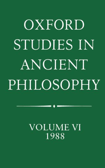 Oxford Studies in Ancient Philosophy book cover