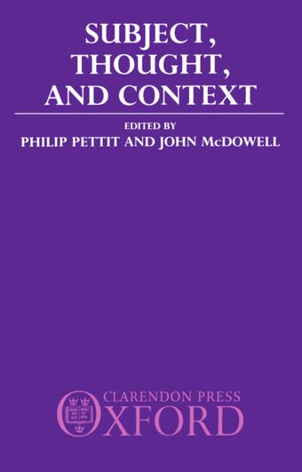 Subject, Thought, and Context book cover