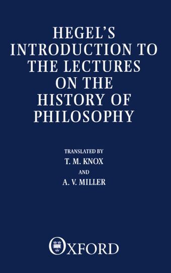 Introduction to the Lectures on the History of Philosophy book cover