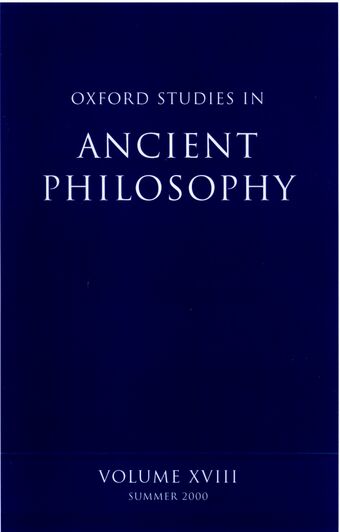Oxford Studies in Ancient Philosophy book cover