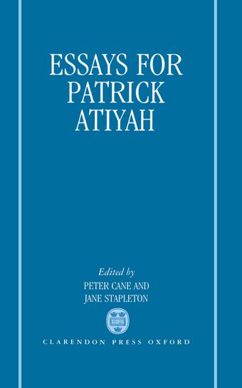 Essays for Patrick Atiyah book cover