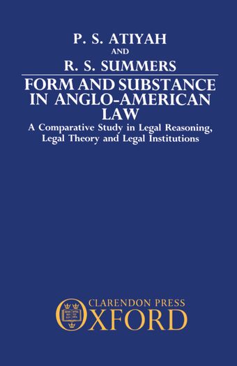 Form and Substance in Anglo-American Law book cover