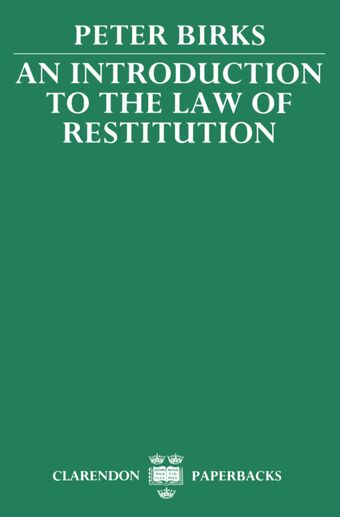 An Introduction to the Law of Restitution book cover