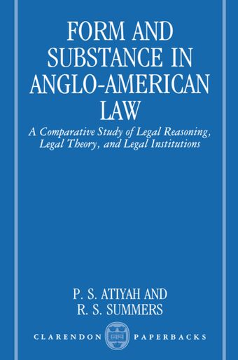 Form and Substance in Anglo-American Law book cover