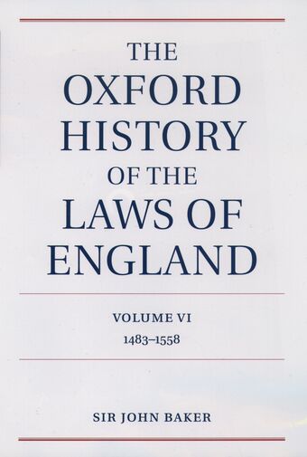The Oxford History of the Laws of England: Volume VI book cover
