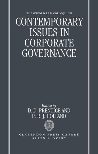 Contemporary Issues in Corporate Governance book cover