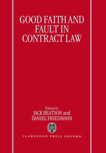 Good Faith and Fault in Contract Law book cover