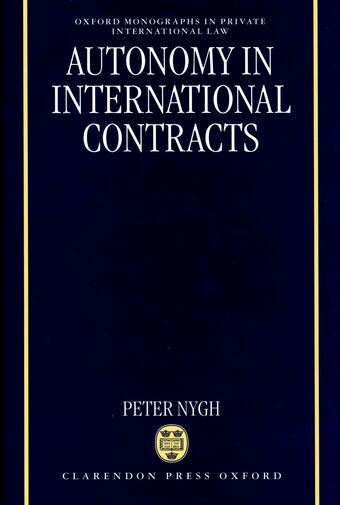 Autonomy in International Contracts book cover