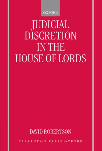 Judicial Discretion in the House of Lords book cover