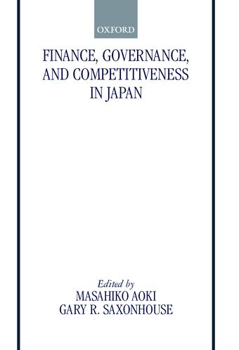 Finance, Governance, and Competitiveness in Japan book cover