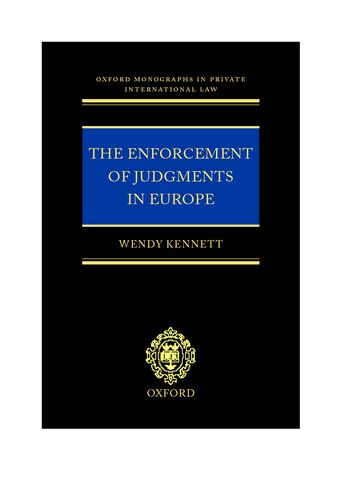 The Enforcement of Judgments in Europe book cover