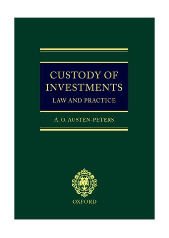 Custody of Investments book cover