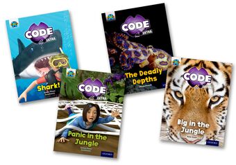 Project X CODE Extra Green Book Band, Oxford Level 5 Jungle Trail and Shark Di book cover