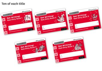 Read Write Inc Phonics: Get Writing! Red Ditty Books 15 Pack of 50 book cover