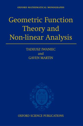 Geometric Function Theory and Non-linear Analysis book cover