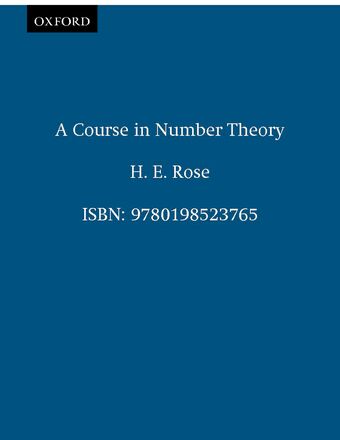 A Course in Number Theory book cover