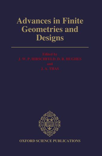 Advances in Finite Geometries and Designs book cover